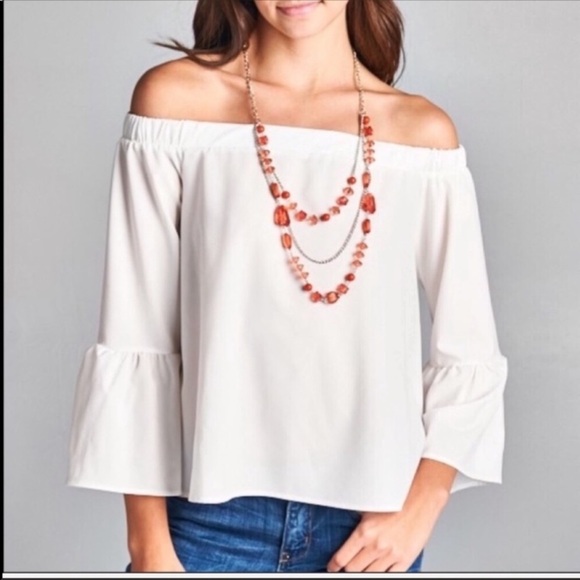 Ivory Bell Sleeve Blouse - Picture 2 of 2